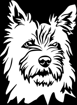 Autoaufkleber "Cairn Terrier" Kopf