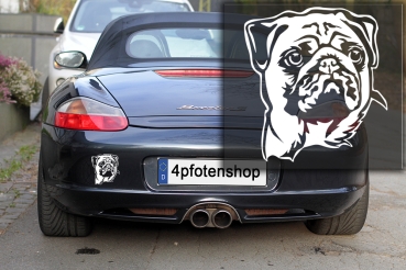 Autoaufkleber "Mops" Kopf