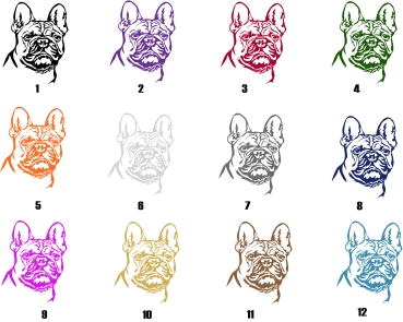 Autoaufkleber "Französische Bulldogge" Kopf