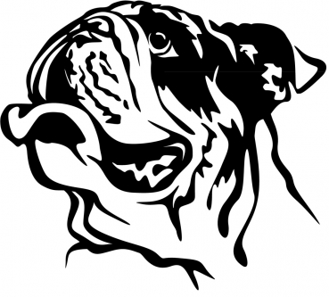 Autoaufkleber "Englische Bulldogge" Kopf