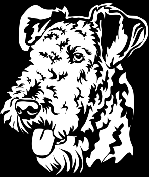 Autoaufkleber "Airedale Terrier" Kopf