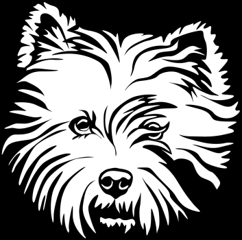 Autoaufkleber "West Highland Terrier" Kopf