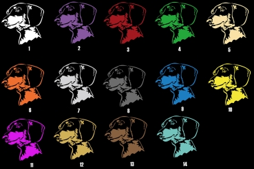 Autoaufkleber "Dackel (Kurzhaar)" Kopf