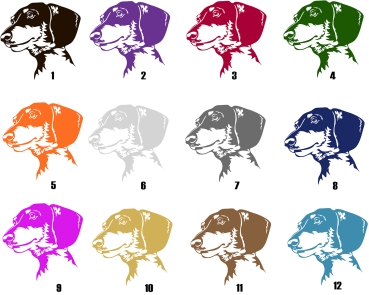 Autoaufkleber "Dackel (Kurzhaar)" Kopf