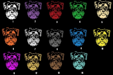 Autoaufkleber "Zwergschnauzer" Kopf