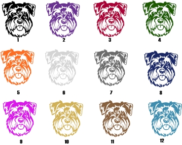 Autoaufkleber "Zwergschnauzer" Kopf