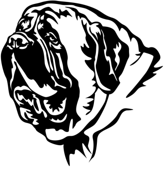 Autoaufkleber "Englischer Mastiff" Kopf