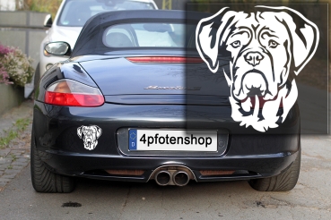 Autoaufkleber "Bordeauxdogge" Kopf