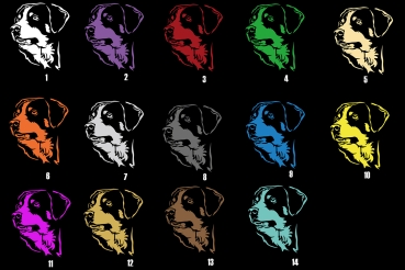 Autoaufkleber "Appenzeller Sennenhund" Kopf
