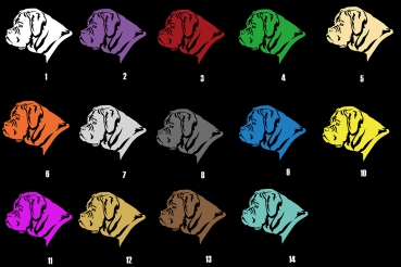 Autoaufkleber "Bordeauxdogge" Kopf