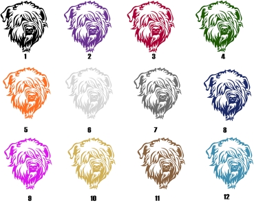 Autoaufkleber "Irish Soft-Coated Wheaten Terrier" Kopf