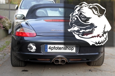 Autoaufkleber "Mops" Kopf