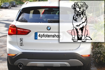 Preview: Autoaufkleber "Golden Retriever" Kontur