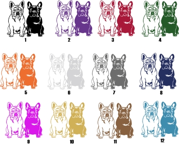 Preview: Autoaufkleber "Französische Bulldoggen" Kontur
