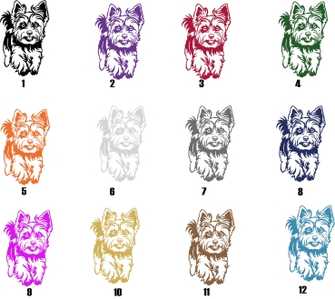 Preview: Autoaufkleber "Yorkshire Terrier" Kontur