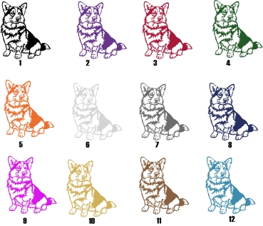 Preview: Autoaufkleber "Welsh Corgi" Kontur