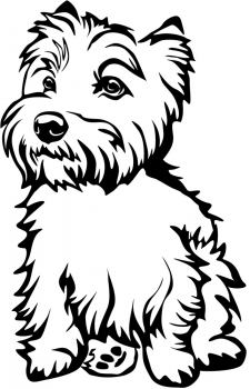 Autoaufkleber "West Highland Terrier" Kontur
