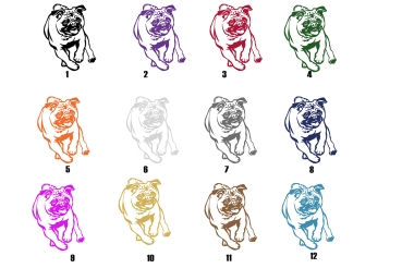 Autoaufkleber "Mops" Kontur