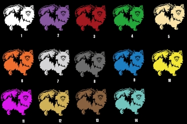 Autoaufkleber "Zwergspitz (Pomeranian)" Kontur