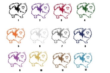 Autoaufkleber "Zwergspitz (Pomeranian)" Kontur