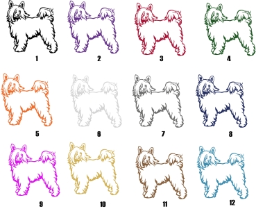 Autoaufkleber "Chinese Crested" (Powderpuff) Kontur