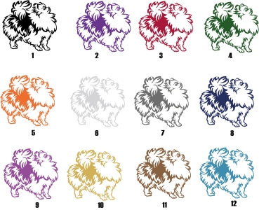 Autoaufkleber "Zwergspitz (Pomeranian)" Kontur