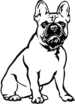 Autoaufkleber "Französische Bulldogge" Kontur