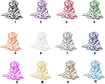 Preview: Autoaufkleber "Golden Retriever" Kontur