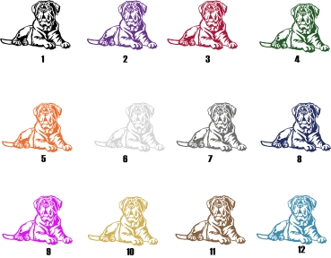 Autoaufkleber "Bordeauxdogge" Kontur