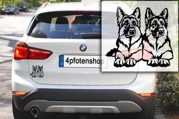 Autoaufkleber "Deutsche Schäferhunde" Kontur