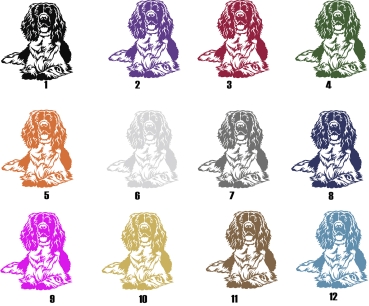 Preview: Autoaufkleber "Englischer Springer Spaniel" Kontur