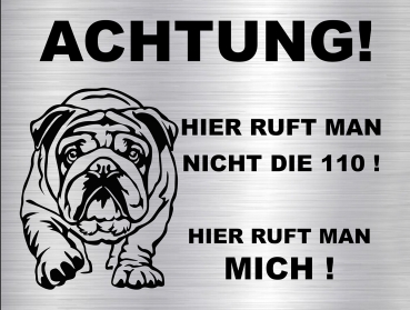 Hundeschild Englische Bulldogge