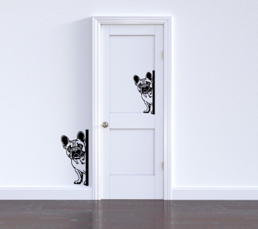 Preview: Autoaufkleber "Französische Bulldogge" Kontur