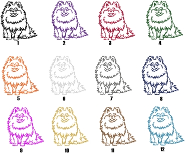 Autoaufkleber "Zwergspitz (Pomeranian)" Kontur