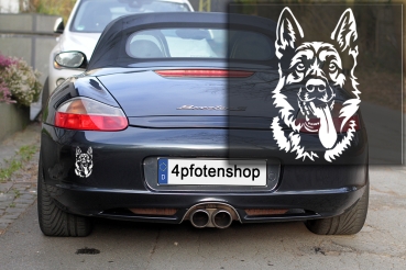 Preview: Autoaufkleber "Deutscher Schäferhund" Kopf