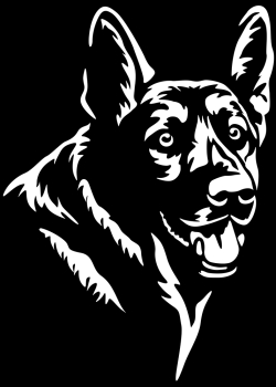 Aufkleber Schäferhund Kopf