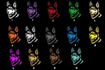 Preview: Autoaufkleber "Siberian Husky" Kopf