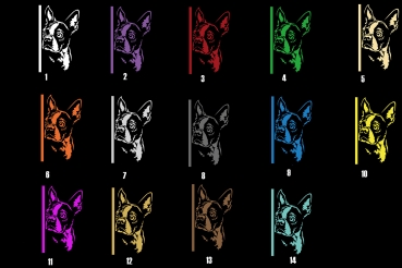 Preview: Autoaufkleber "Boston Terrier" Kopf