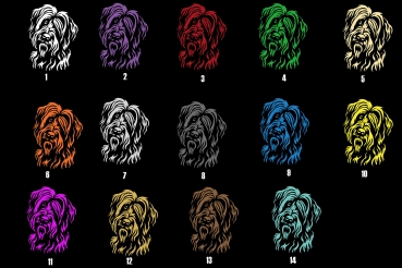 Preview: Autoaufkleber "Briard" Kopf