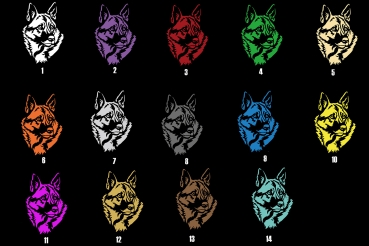 Autoaufkleber "Norwegischer Elchhund" Kopf