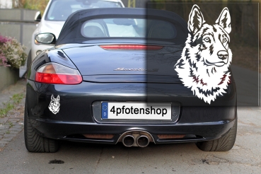 Preview: Autoaufkleber "Tschechischer Wolfhund" Kopf