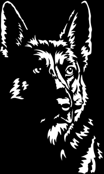 Aufkleber Schäferhund Kopf