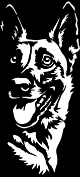 Aufkleber Malinois Kopf