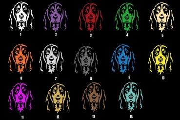 Preview: Autoaufkleber "Basset Bleu de Gasconye" Kopf
