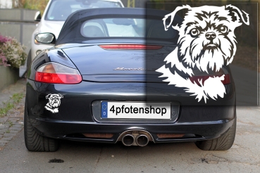 Preview: Autoaufkleber "Brüsseler Griffon" Kopf
