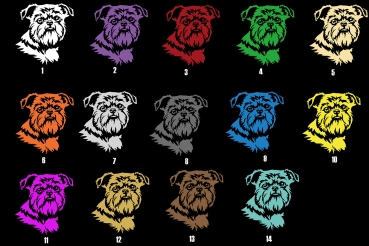 Preview: Autoaufkleber "Brüsseler Griffon" Kopf