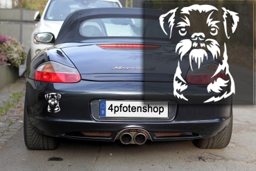 Preview: Autoaufkleber "Brüsseler Griffon" Kopf