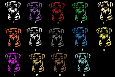 Preview: Autoaufkleber "Brüsseler Griffon" Kopf