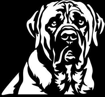Aufkleber Englischer Mastiff Kopf