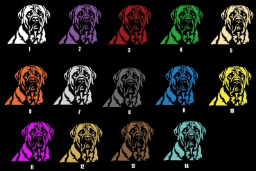Preview: Autoaufkleber "Englischer Mastiff" Kopf